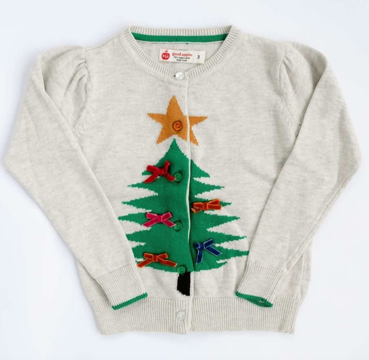 Heathered Christmas Tree Cardigan
