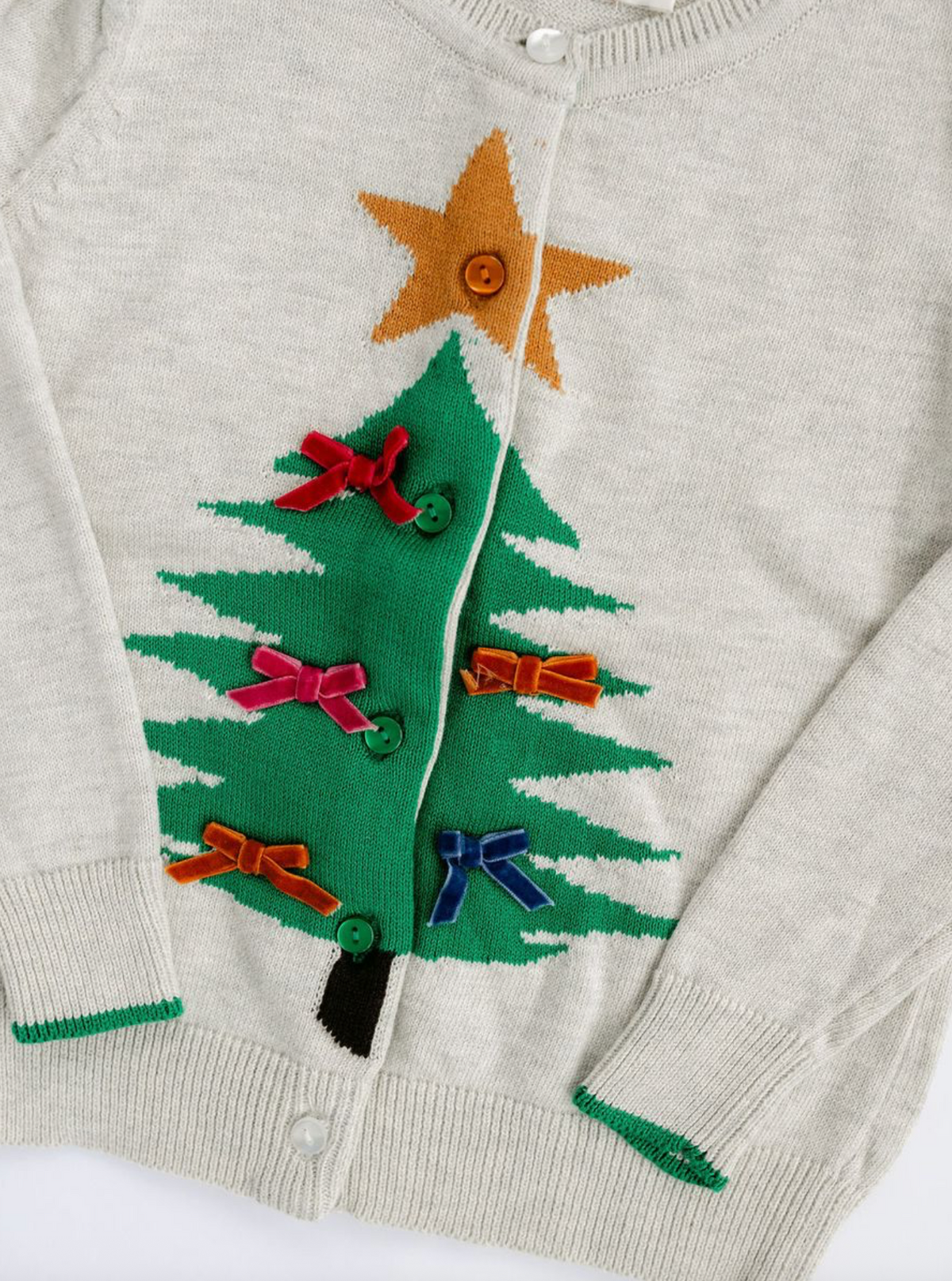Heathered Christmas Tree Cardigan