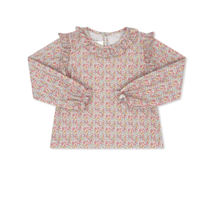evelyn long sleeve blouse in autumn garden