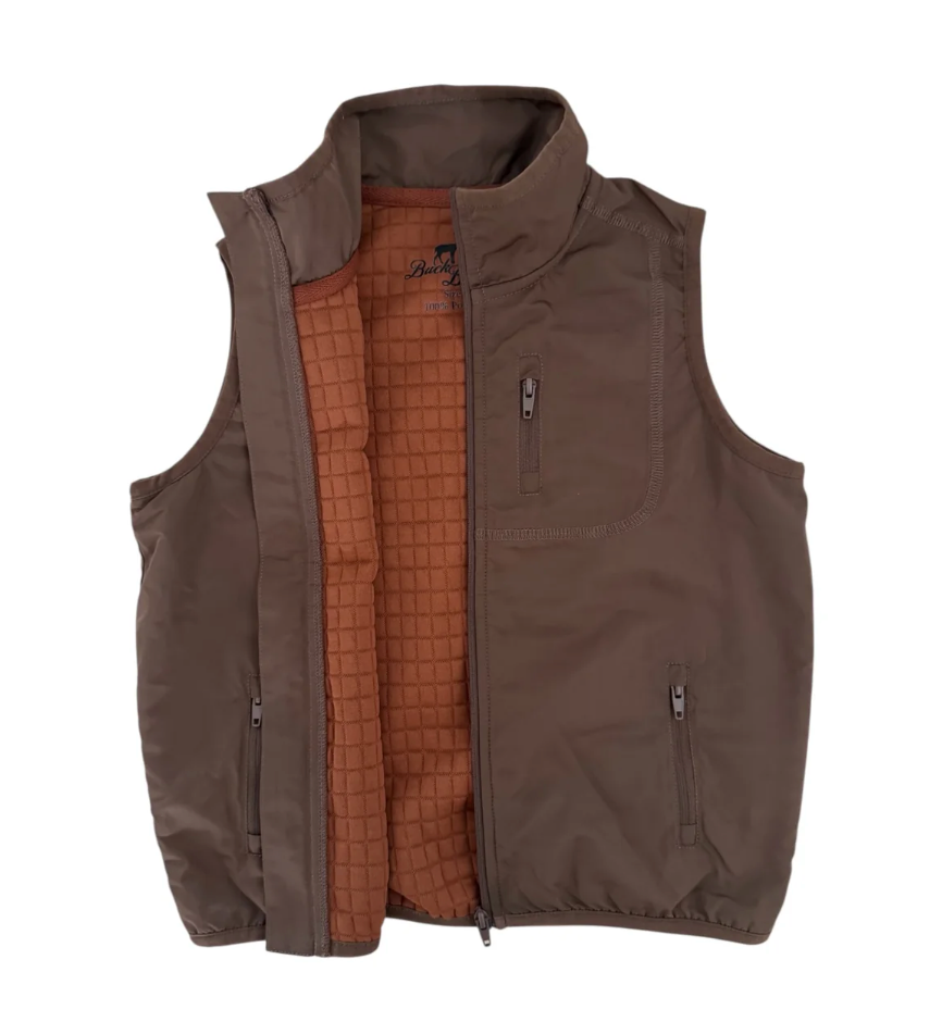 Boys Bark Brown Quilted Wyatt Vest