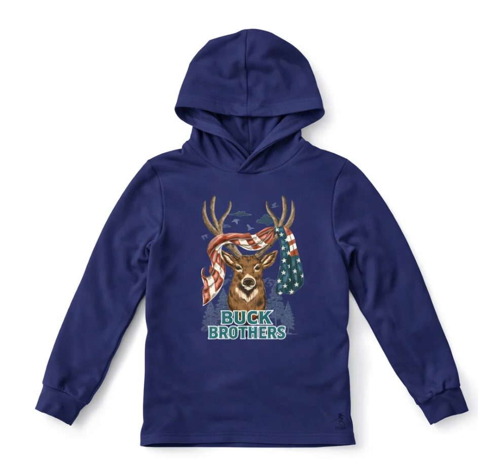 Boys UPF 50+ Hunting Performance Hoodie in Liberty Buck