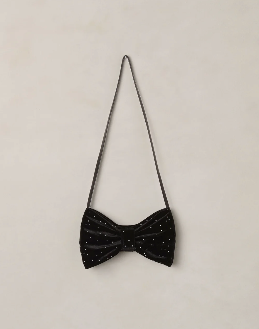 black bow rhinstone purse
