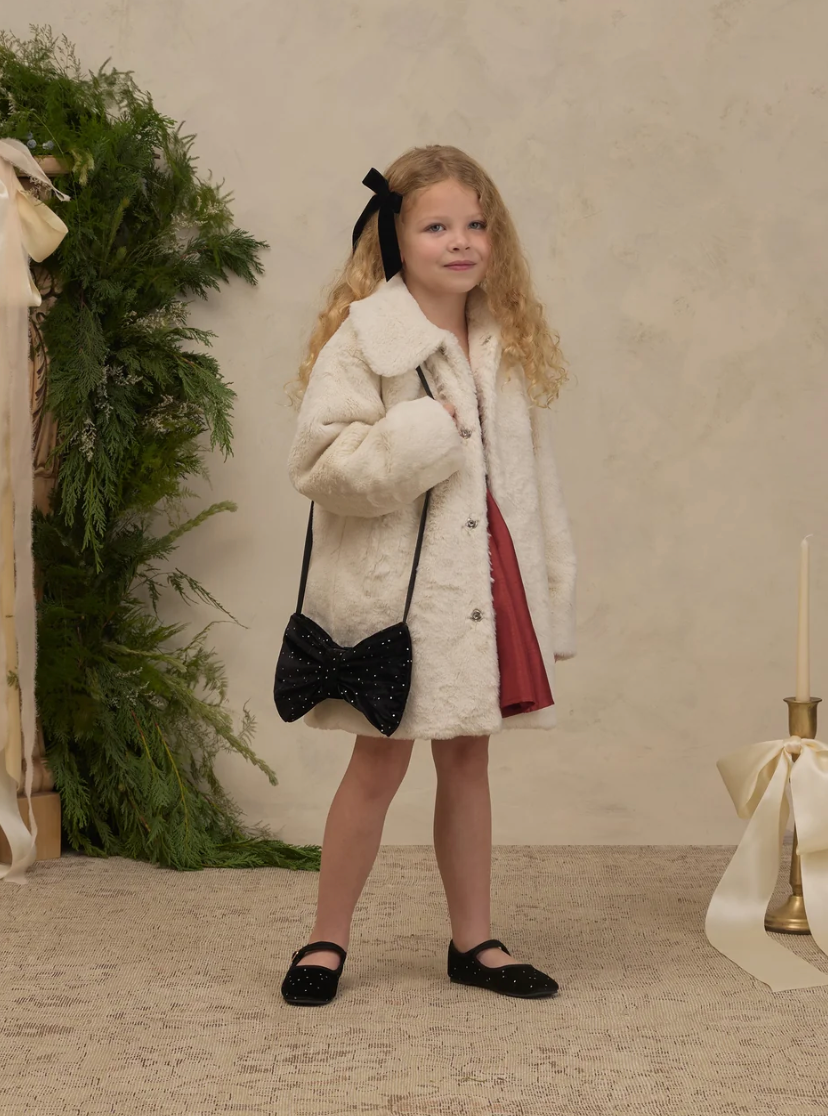 black bow rhinstone purse