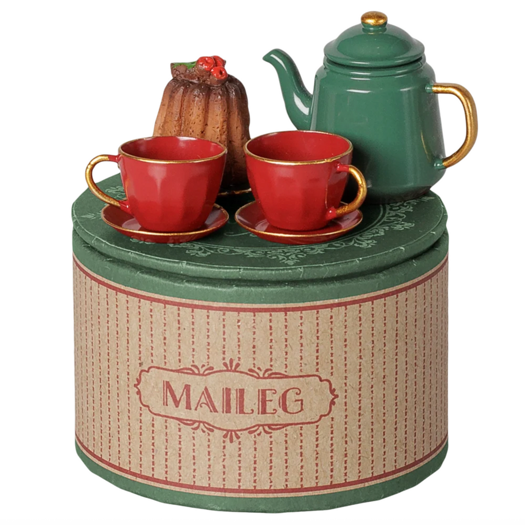 christmas tea party, mouse - red/green
