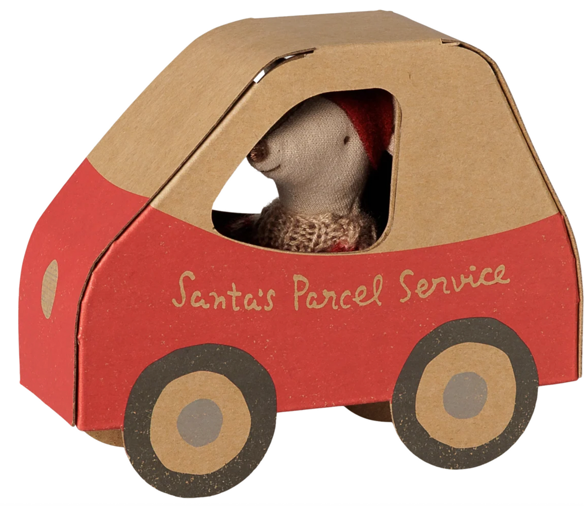 christmas mouse, little sister in car box
