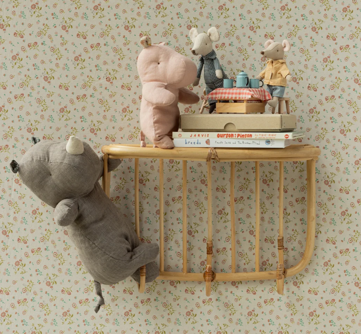 safari friends, hippo, small - soft rose