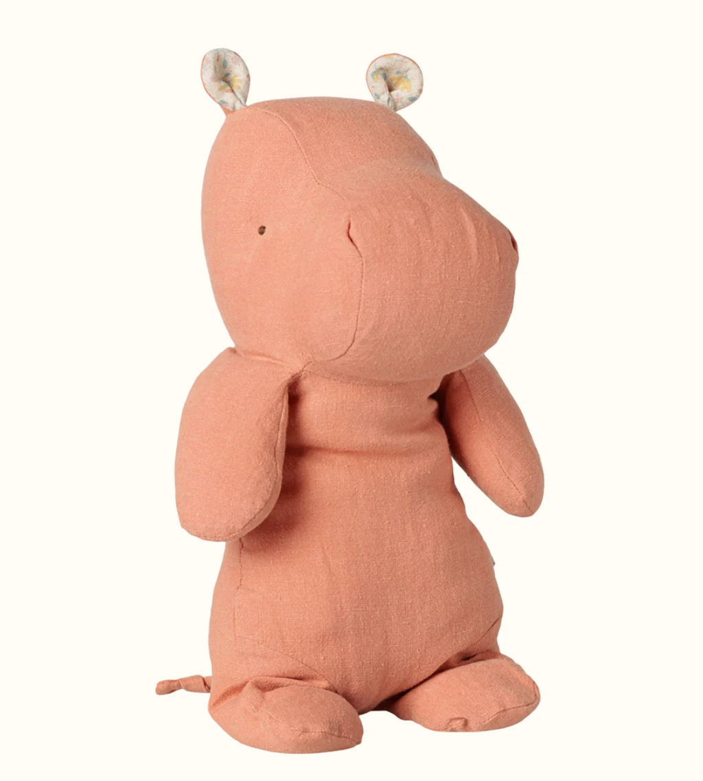 safari friends, hippo, medium - dusty coral