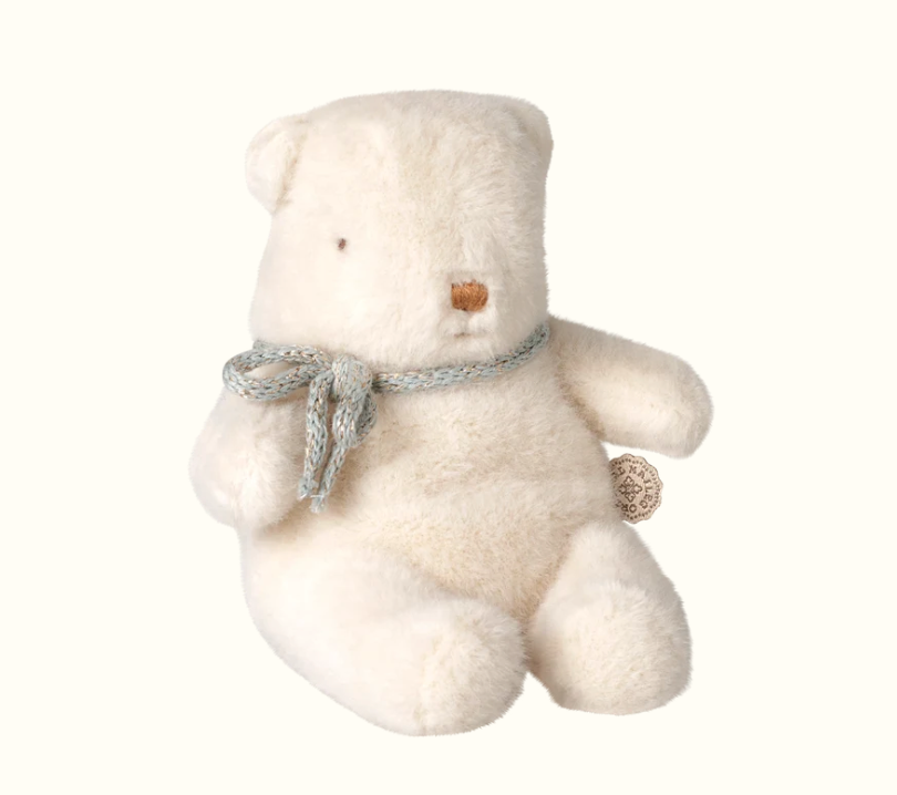 teddy bear plush, mini - off white