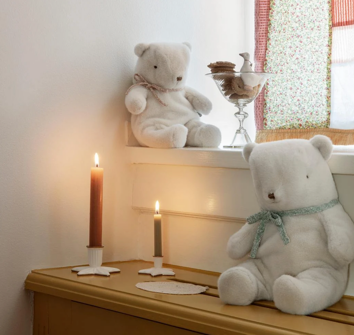 teddy bear plush, medium - off white