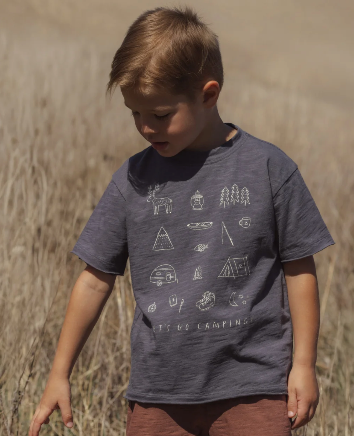 Raw Edge Tee in Let's Go Camping
