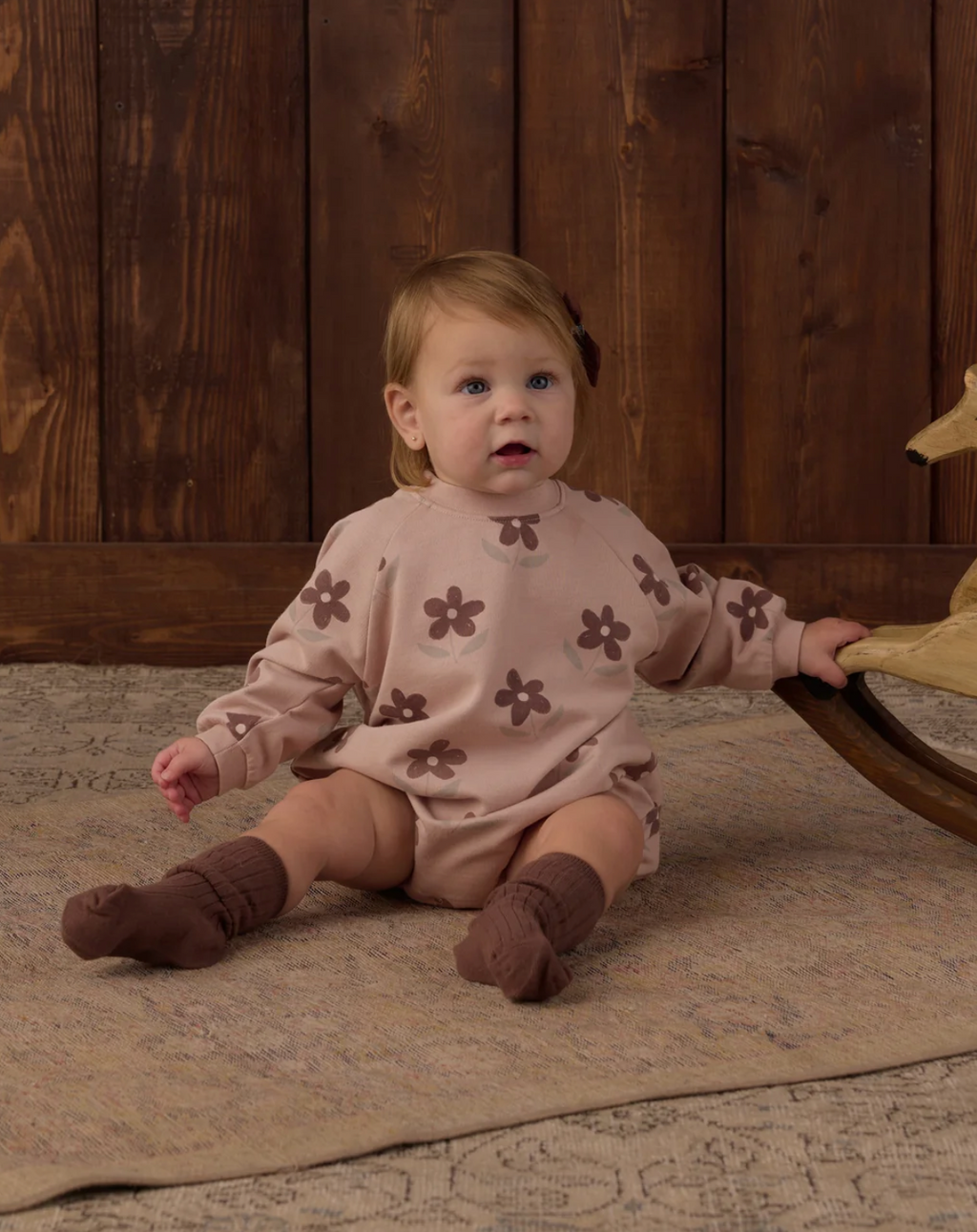 Crew Neck Romper in Daisy