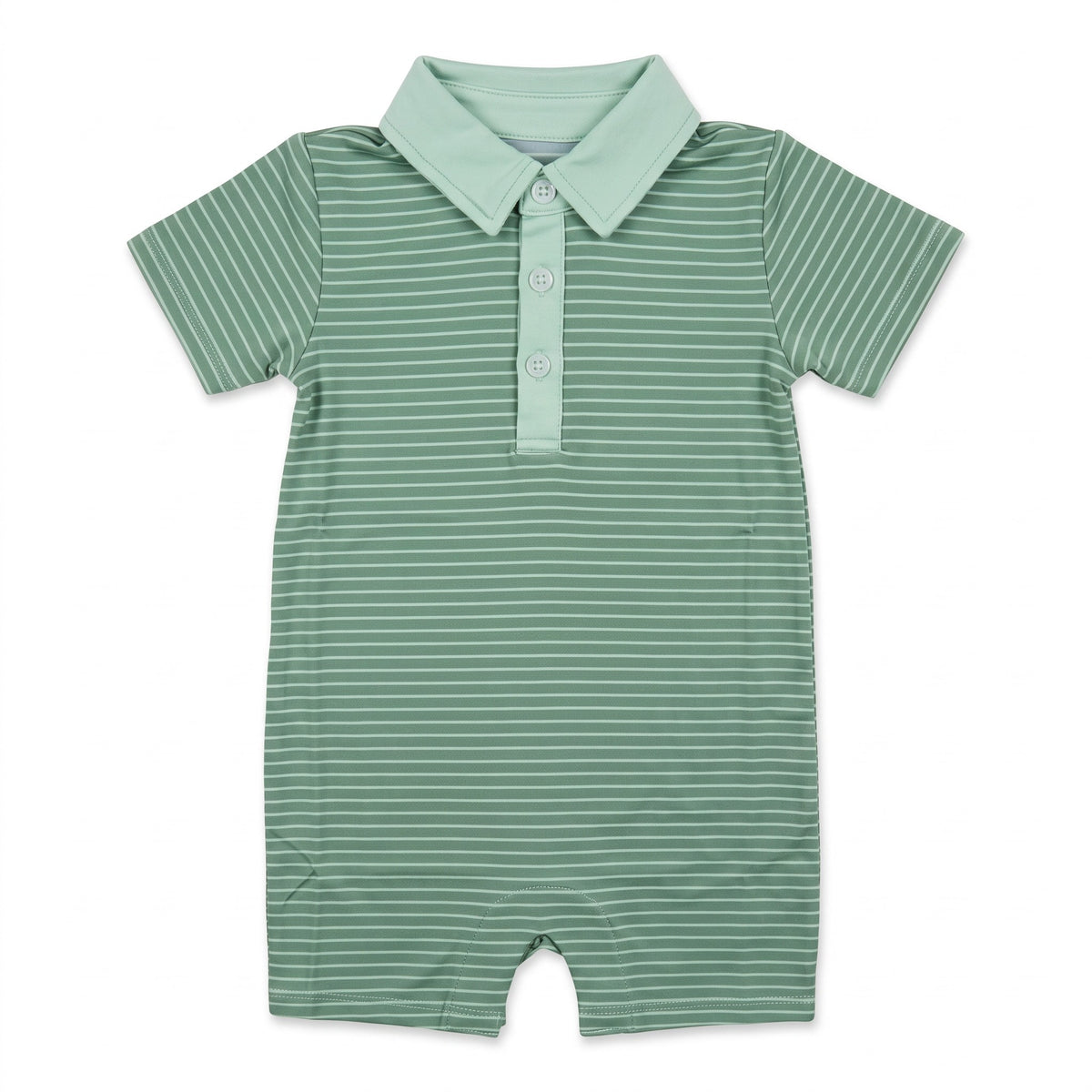 Tripp Romper in Green Stripe
