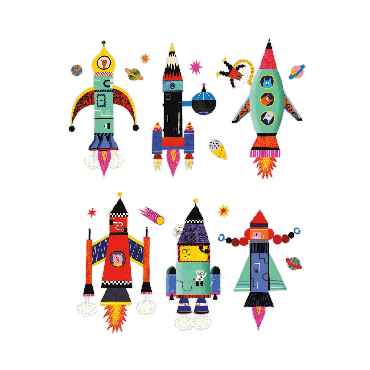 Rocket Ships Magnetic Build-it