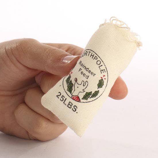 3-1/4" Miniature North Pole Reindeer Feed Sack