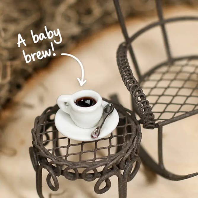 7/8" Dollhouse Miniature Porcelain Coffee Cup
