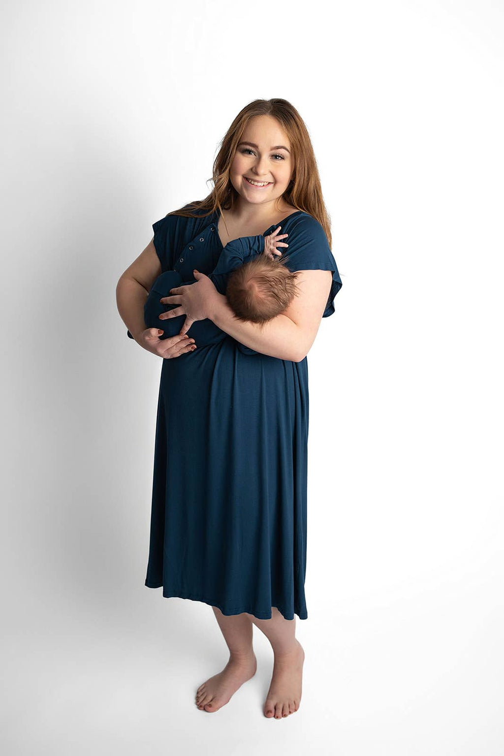 Navy Blue Knotted Gown : Gown & Hat