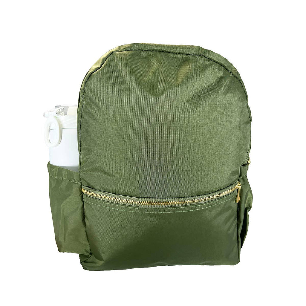 Olive Nylon Medium Backpack w/ Pocket  | Mint