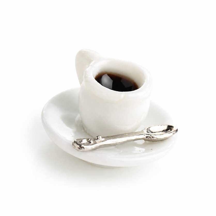 7/8" Dollhouse Miniature Porcelain Coffee Cup