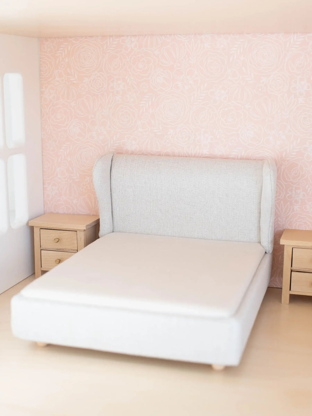Dollhouse Upholstered Double Bed | Off-White