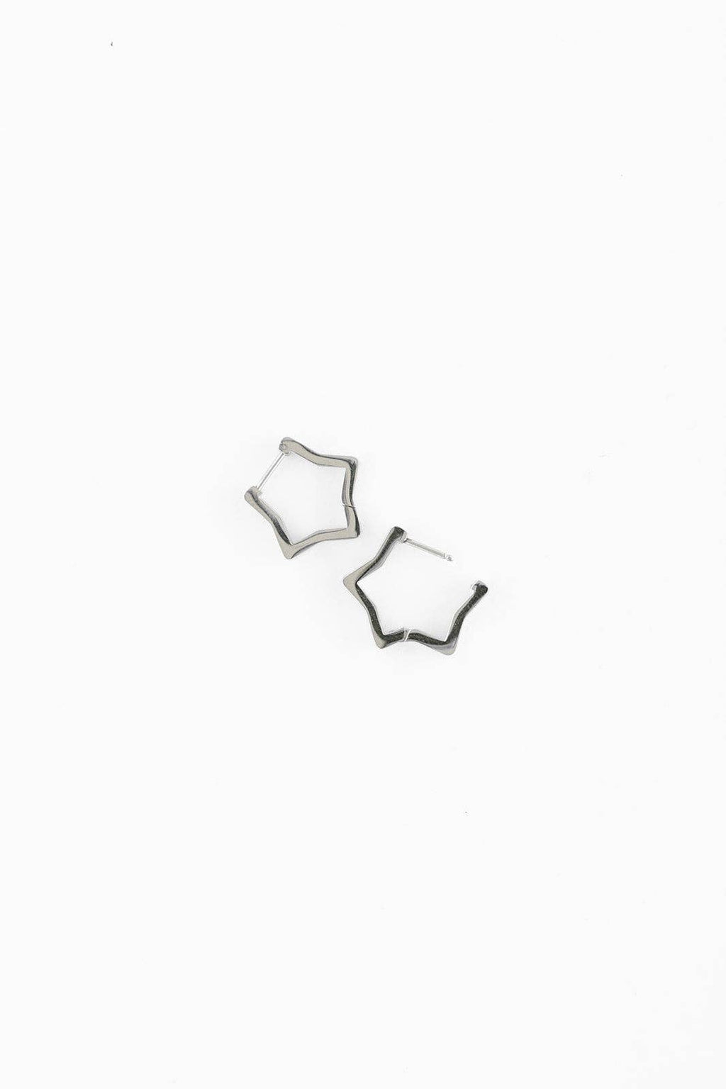 Star Hoop Stud Earrings - Hypoallergenic, Flat Back, Girl : Gold